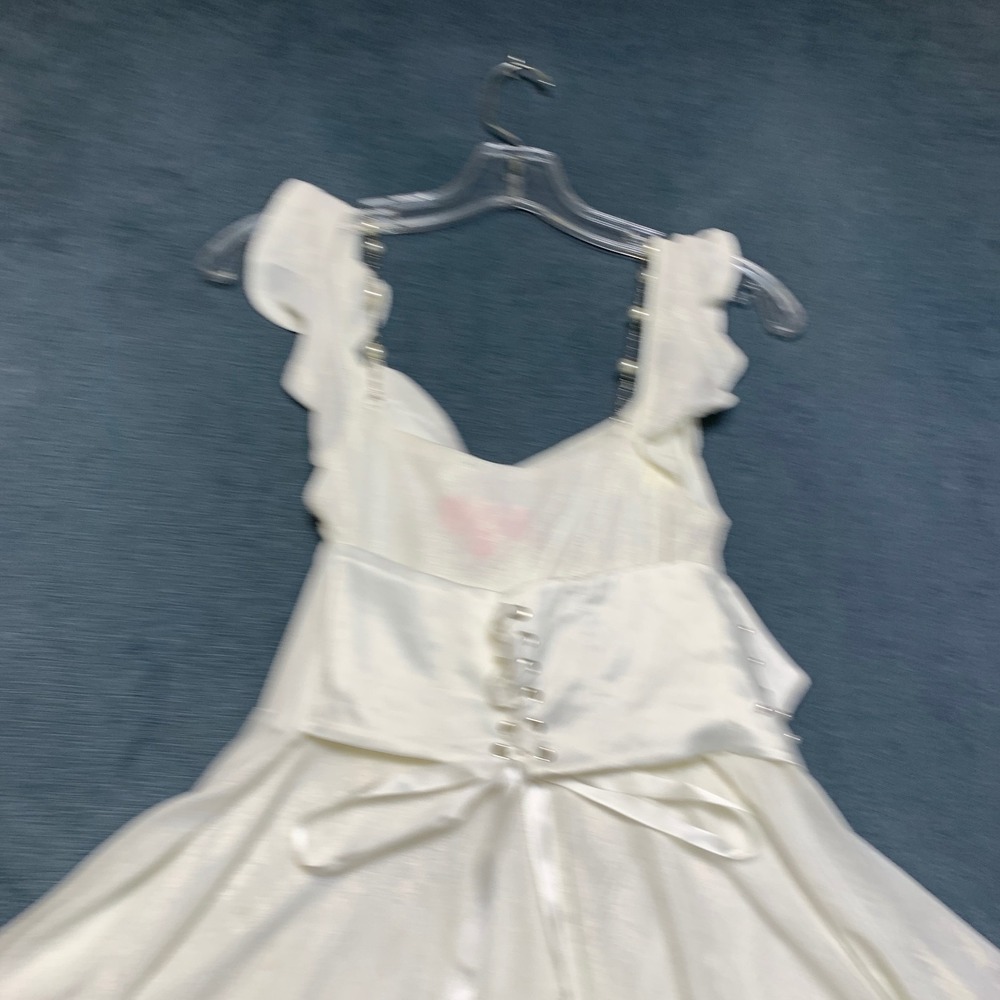 Sugar Thrillz Mini Dress Womens S White Pearl Embellished Cowl Neck Corset Back - Picture 12 of 13